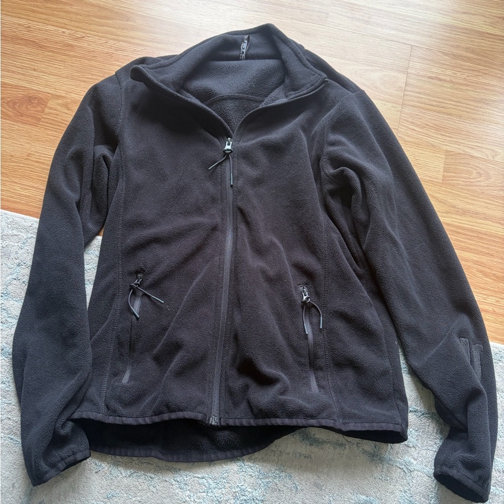 Black Fleece Zip-Front Women's Jacket